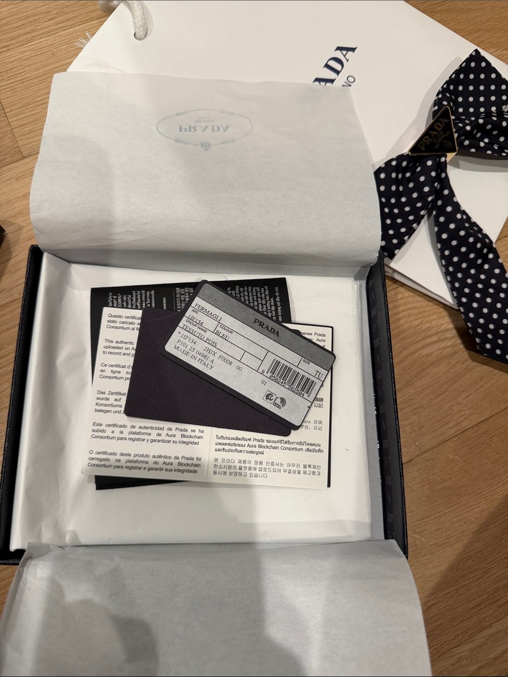 PRADA Black Polka Dot Bow Brooch - Picture 5 of 7